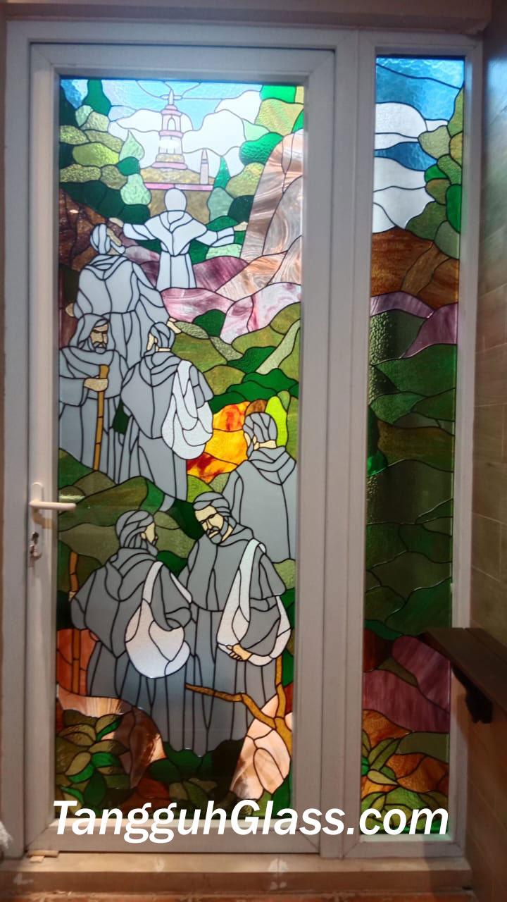 Kaca patri dekorasi untuk dinding, pintu, dan jendela rumah modern - Tangguh Glass